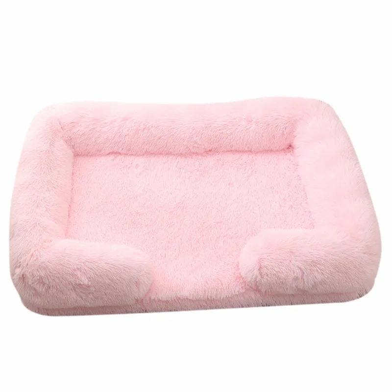Winter Rectangular Large Dog Beds Washable Plush Fluffy Dog Cat Bed Mat Pet Cushion Big Medium Kennel House camas para perro