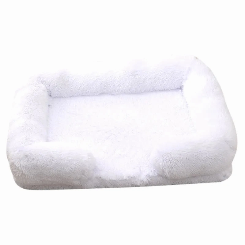 Winter Rectangular Large Dog Beds Washable Plush Fluffy Dog Cat Bed Mat Pet Cushion Big Medium Kennel House camas para perro